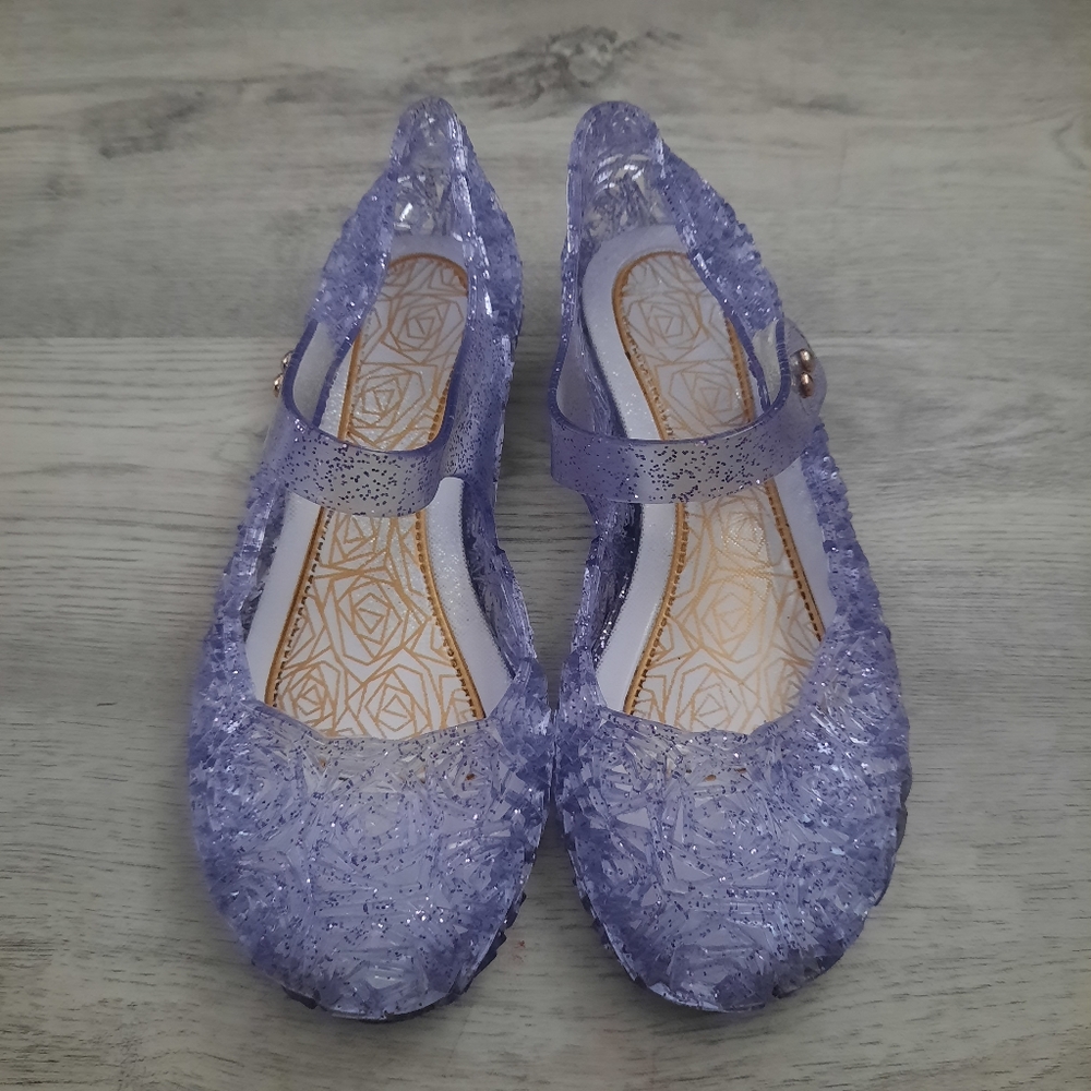 Girls Purple Glitter Jelly Shoes